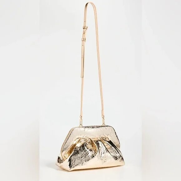 Themoire Tia Pinatex Fabric Clutch - Gold - Picture 1 of 9